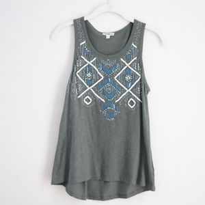 Beaded Dark Grey Tank